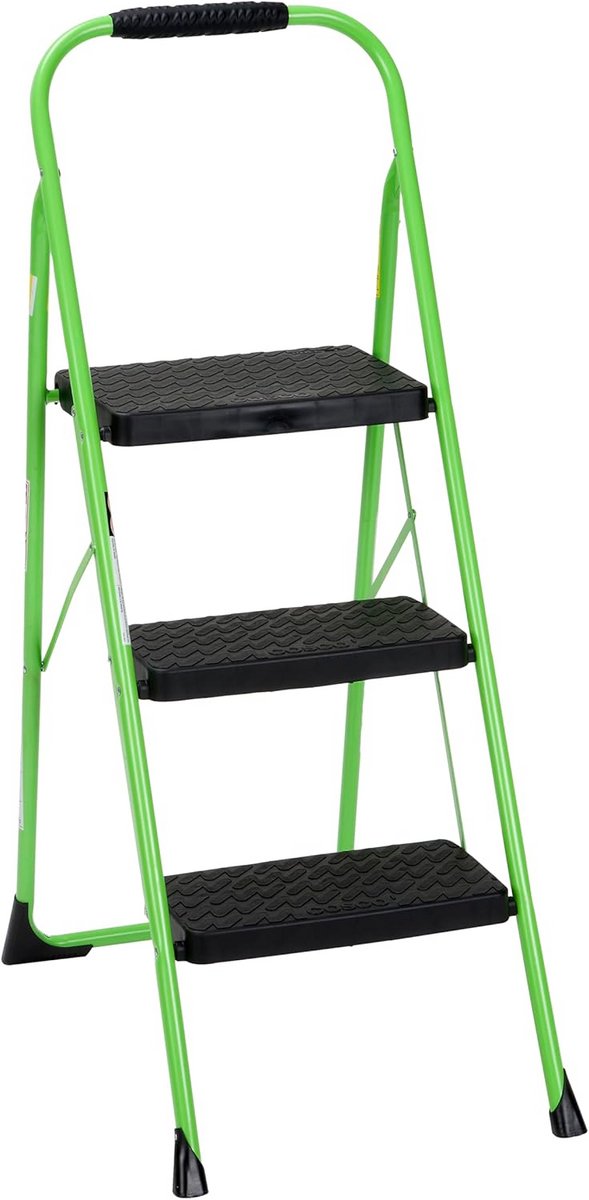 Grote Groene Vouwkruk met Drie Treden en Antislip Handgreep