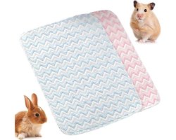 Sander Shop 2 stuks caviakooi voering absorberende herbruikbare wasbare cavia plaspads waterabsorberend huisdier beddengoed mat voor kleine dieren chinchilla's konijnen hamster konijn