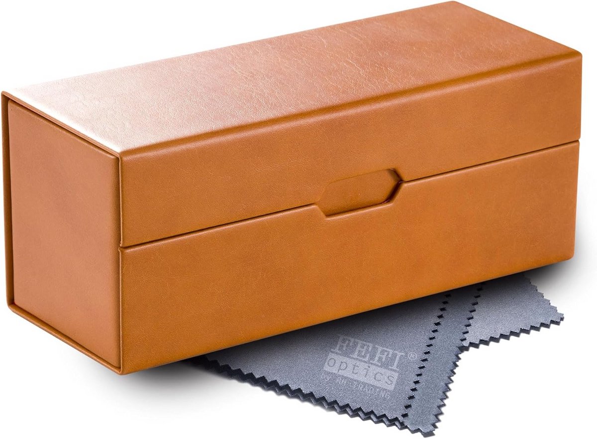 Dubbele brillenkoker hardcase voor twee brillen inclusief poetsdoek