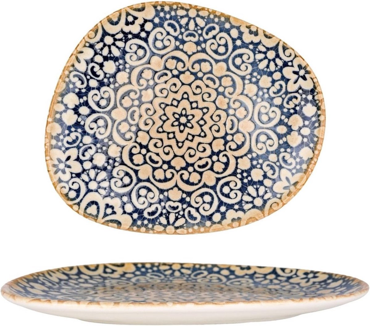 Set van 6 Dessert Borden van Porselein - 24 cm - Elegante Stijl