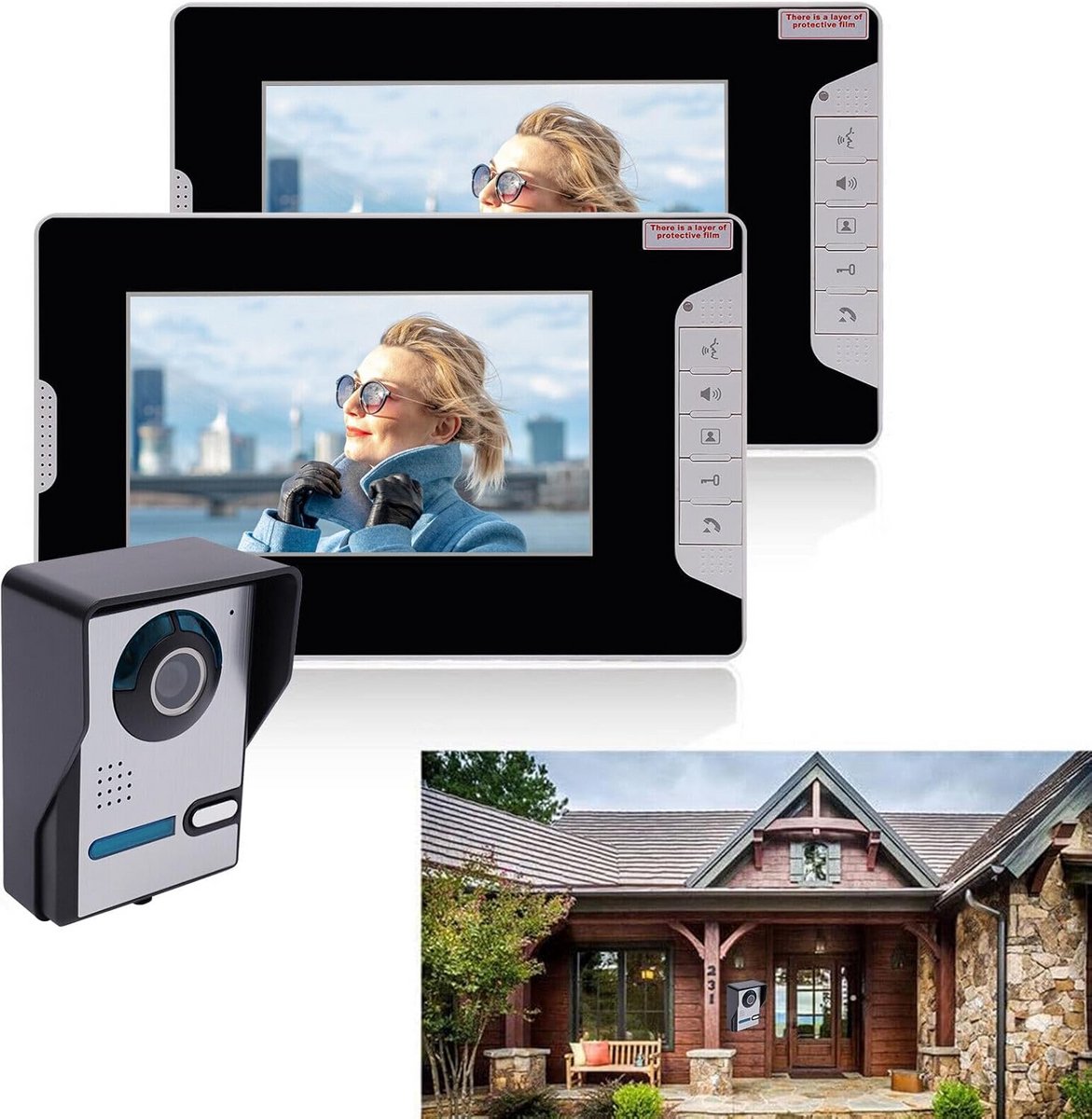 Uitgebreid Video Deurintercom Systeem met 7 Inch Monitor en Nachtzicht