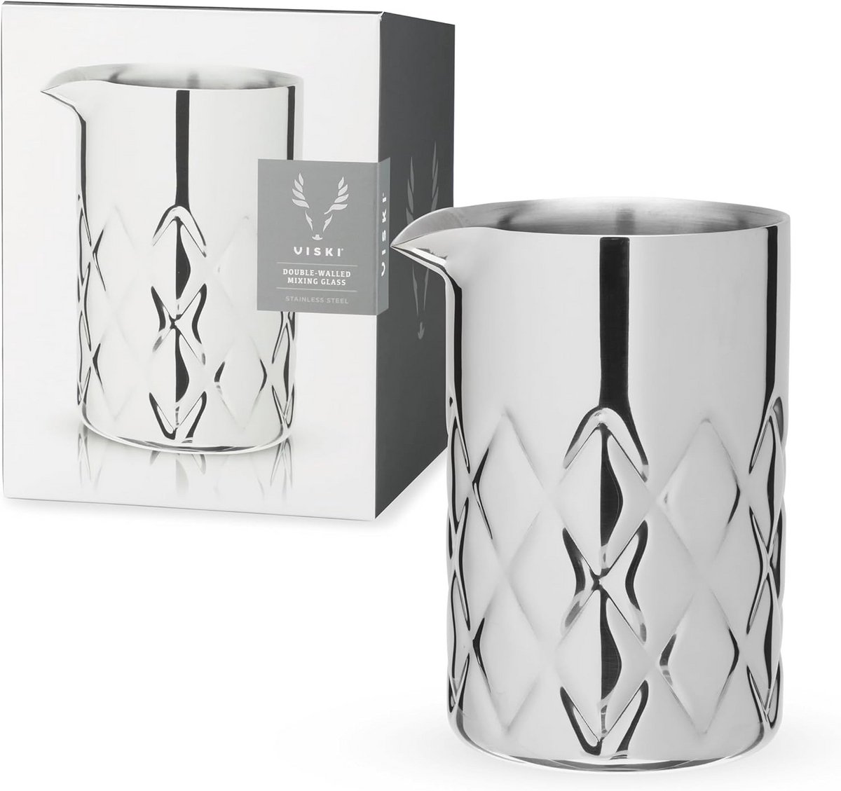Professionele Cocktail Shaker Glas Dubbelwandig Roestvrij Staal