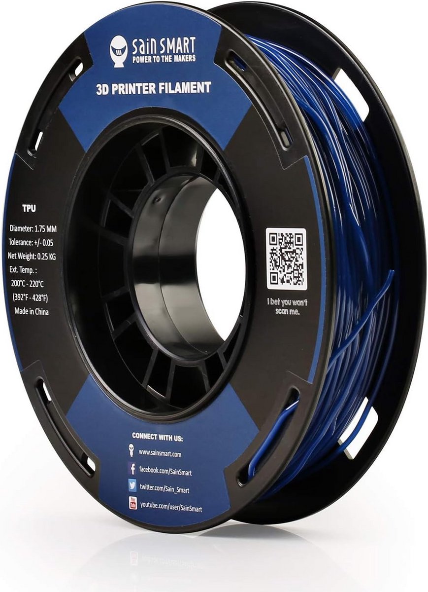 Flexibel TPU 3D Printer Filament 1.75 mm 250g Hoge Nauwkeurigheid Blauw