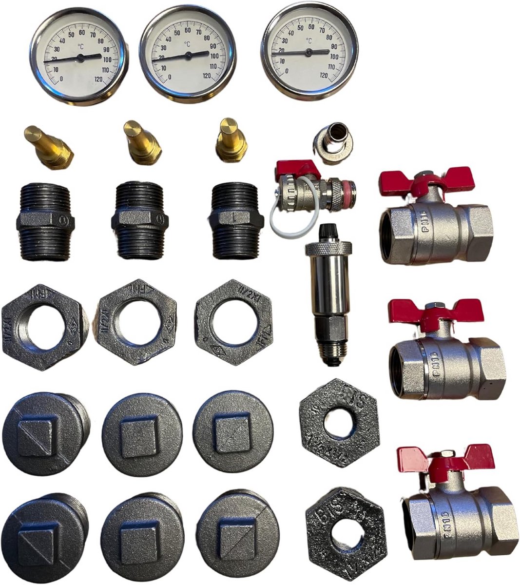 Buffer storage connection set two, reducer, thermometer, valve, KFE crane