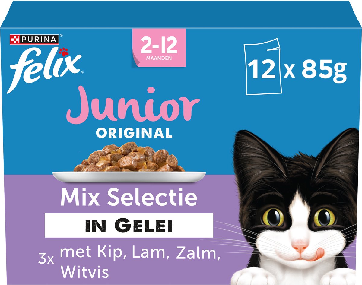 Felix Felix Original Pouch in Gelei Junior Mix 12 stuks