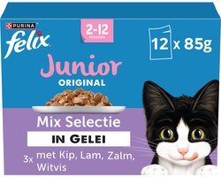 Felix Kattenvoer Nat in Gelei Original Junior Mix 12 stuks