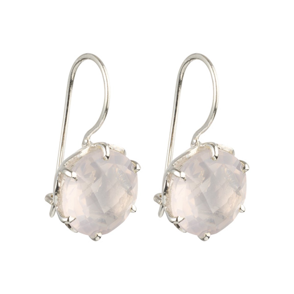 I'M ME JEWELLERY - flowercup oorbellen - rozenkwarts - 925 sterling zilver