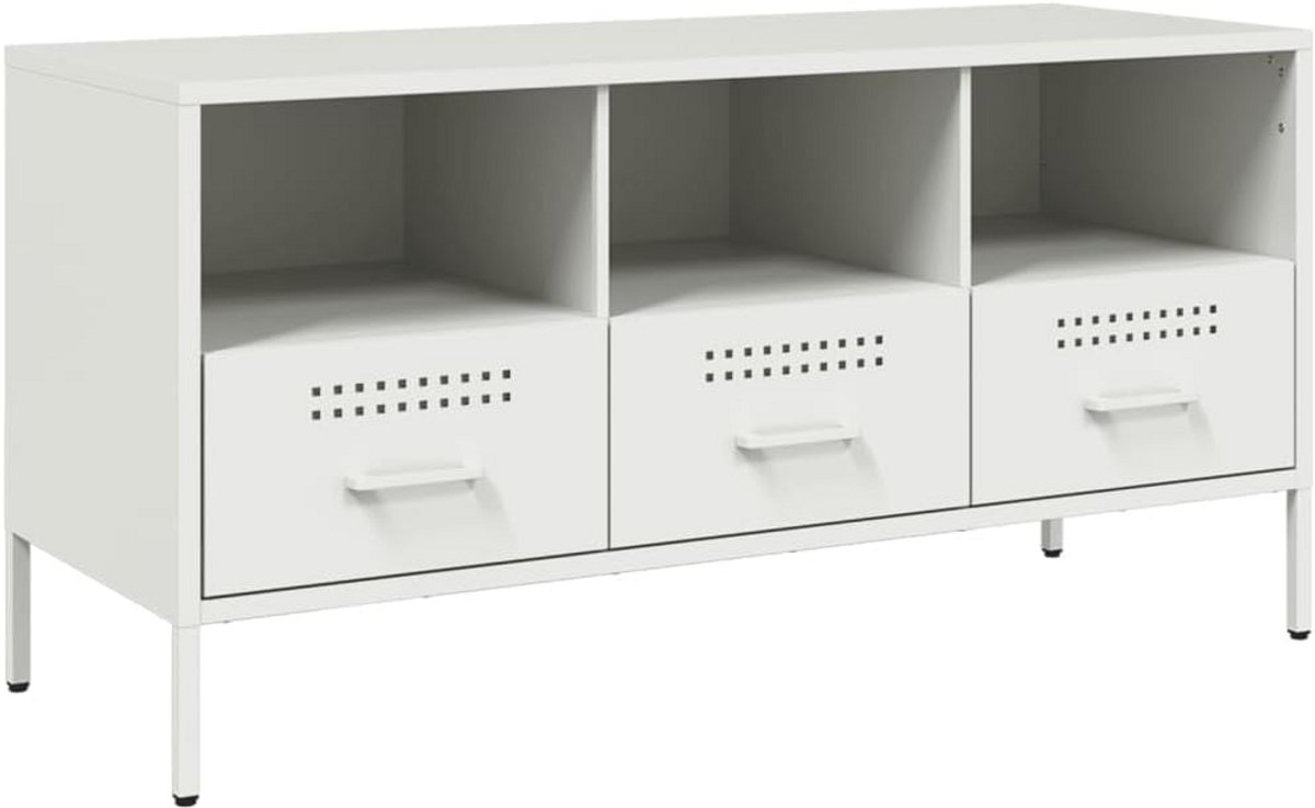 Stijlvol Tv-meubel met Stalen Frame en Opbergruimte