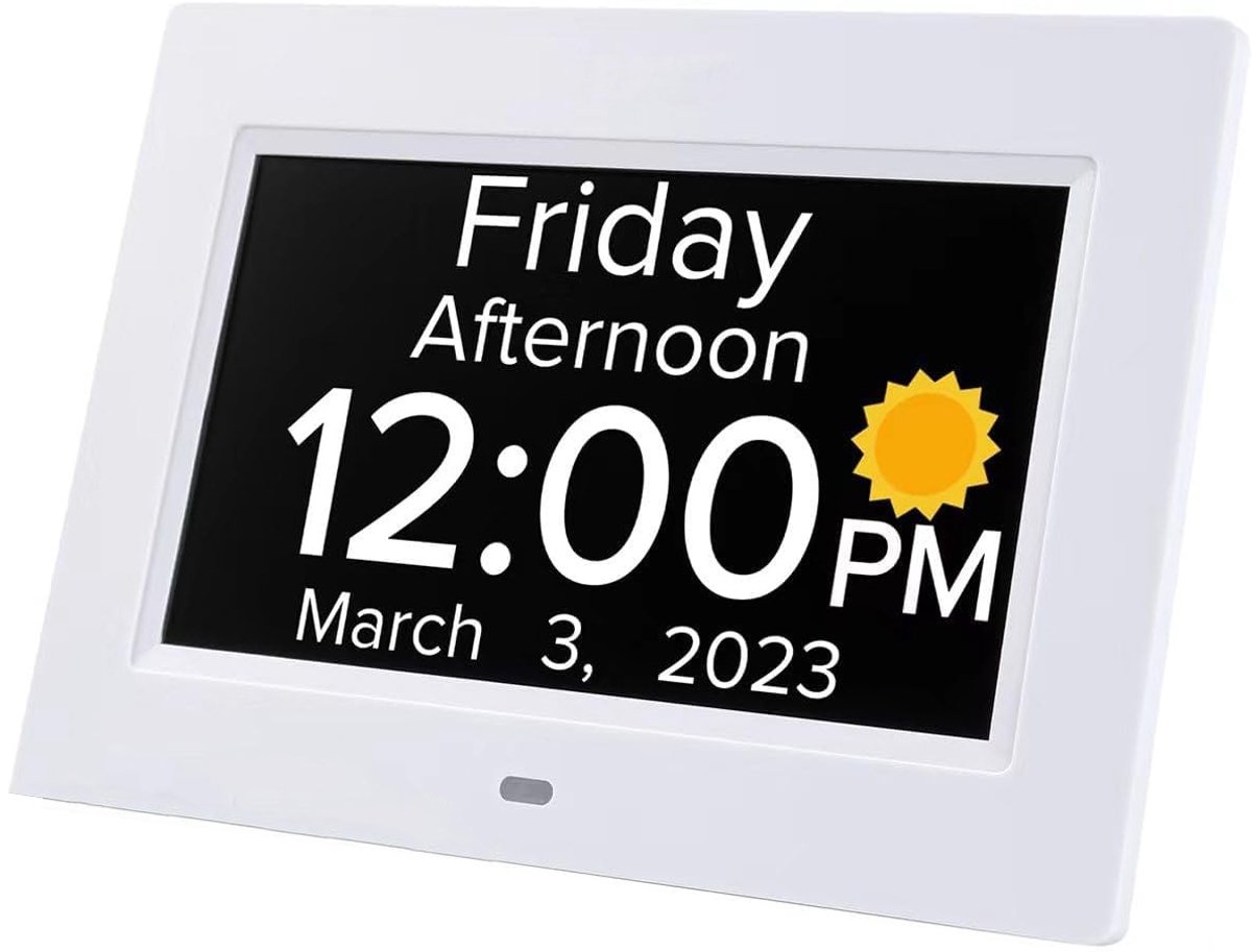 longziming -Digital Wake Up Light - Alarmklok Met Licht - 7 Inch Hd Lcd-scherm Met 1024X600P Resolutie En Grote Tekstmodus Voor Senioren - 1 Stuk - Thuis/Wegwerken