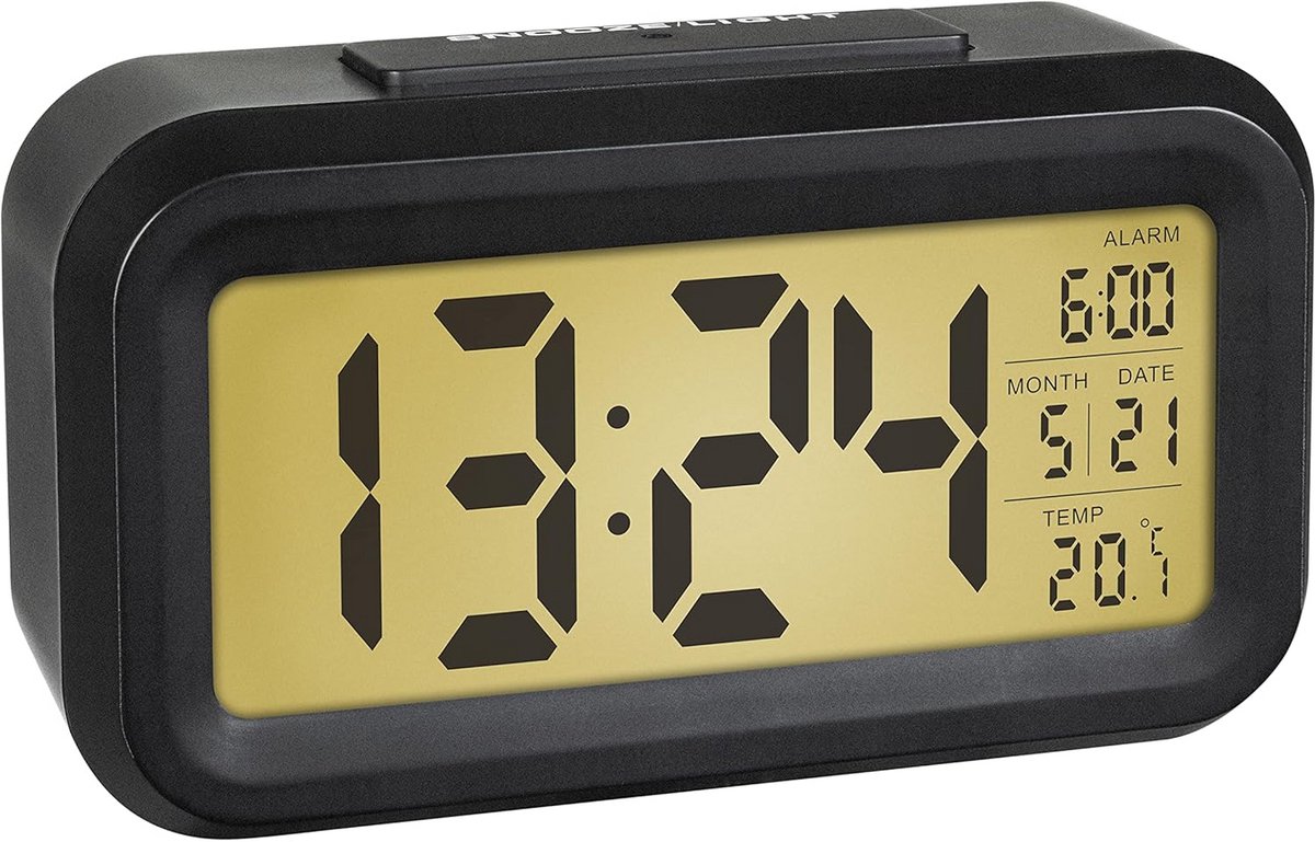 Digitale wekker met automatische nachtverlichting en temperatuurmeting
