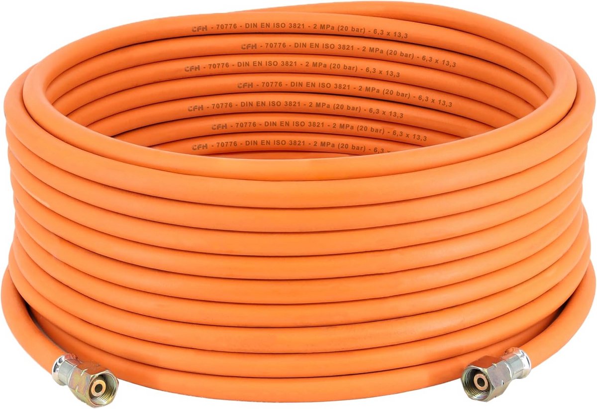 Rubberen Gasslang 20 Meter met 3/8 Inch Koppelingen voor Gasapparaten