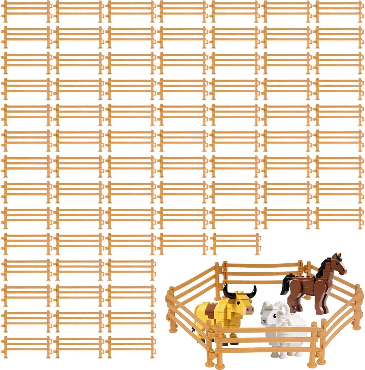 80-delige Speelgoed Paardenomheining Set voor Kinderen - DIY Boerderij Accessoires