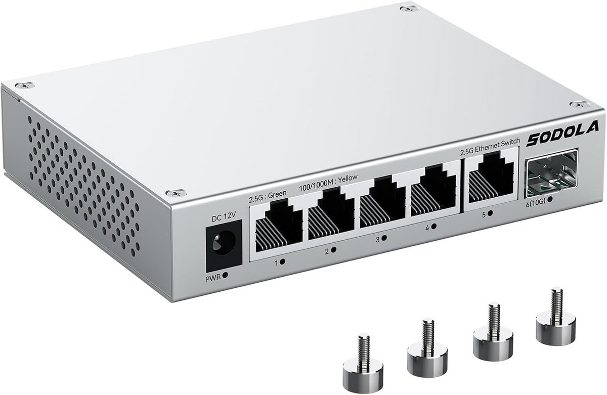 2.5G Netwerk Switch met 10G Uplink - 6 Poorts Gigabit Ethernet Switch