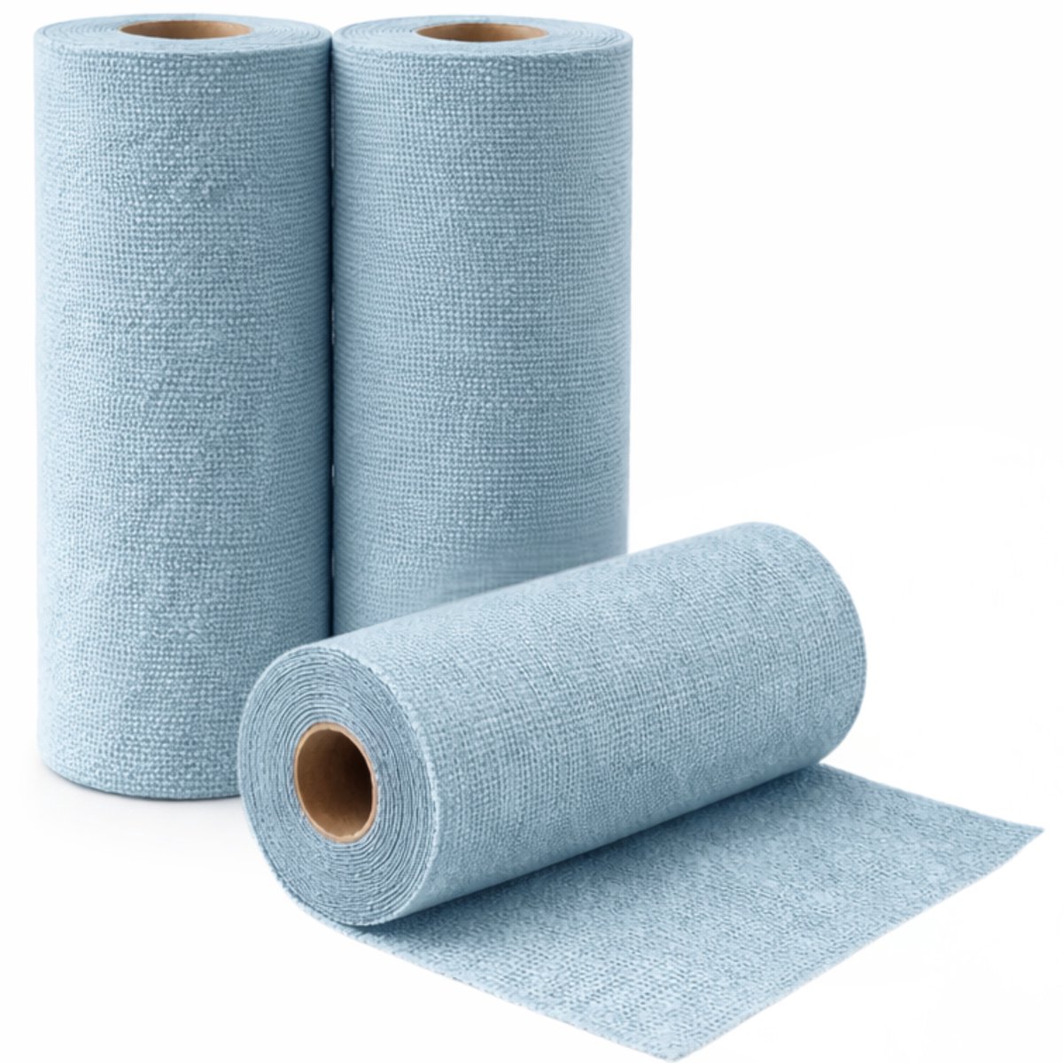 House of Husk Microvezeldoeken op Rol 3 Rollen van 20 Stuks - 30 x 30 cm - Pluisvrij - Wasbaar - Herbruikbaar Keukenrol - Keukenpapier - Blauw