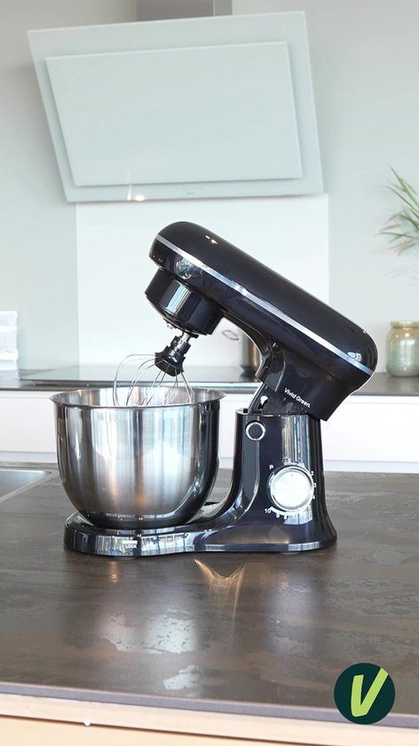 Vivid Green 1500W Keukenmixer - 5L Mengkom - 10 Snelheden - Keukenmachine - Keukenrobot - Zwart