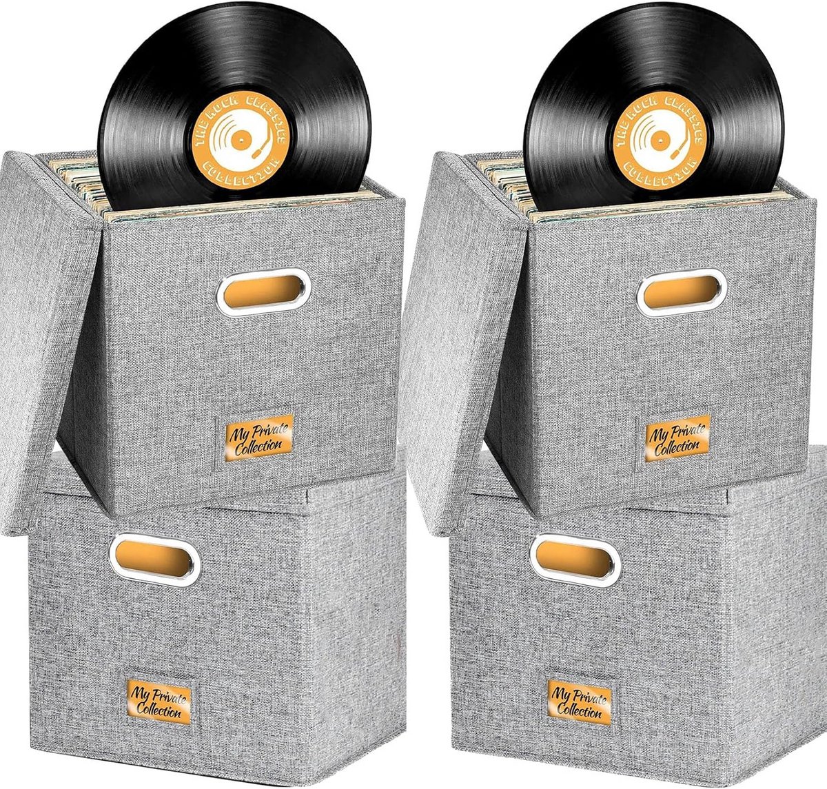 Opvouwbare Vinyl Platen Opbergdoos met Deksel voor 100+ LP's en CD's