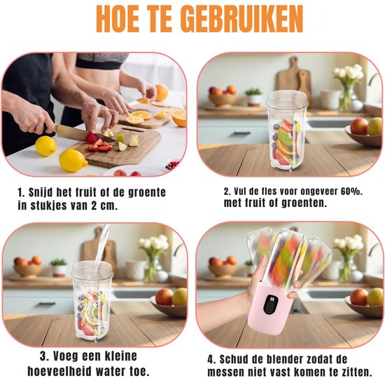 SCH® Mini blender - Blender - Roze - ‎29cm x 9cm x 9cm van Merkloos — afbeelding 5