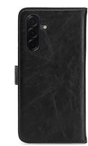 Coque de téléphone My Style compatible avec Samsung Galaxy A57 | Étui portefeuille My Style Flex Wallet | Porte-cartes pour 3 cartes | Coque de téléphone pour carte bancaire / carte de transport / permis de conduire - Noir