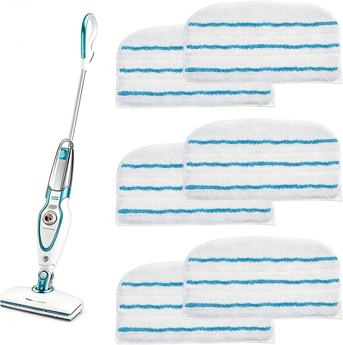 6 Stuks Wasbare Stoommop Pads - Geschikt voor Diverse Vloerstoomreinigers