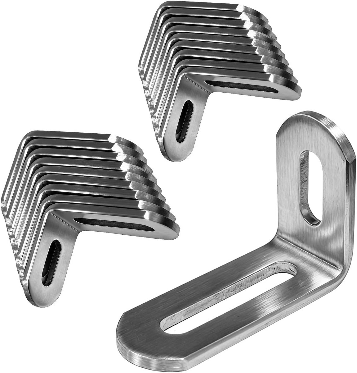 20x Rechte Hoekverbindingen 90 Graden RVS L-Steunen 30x48mm