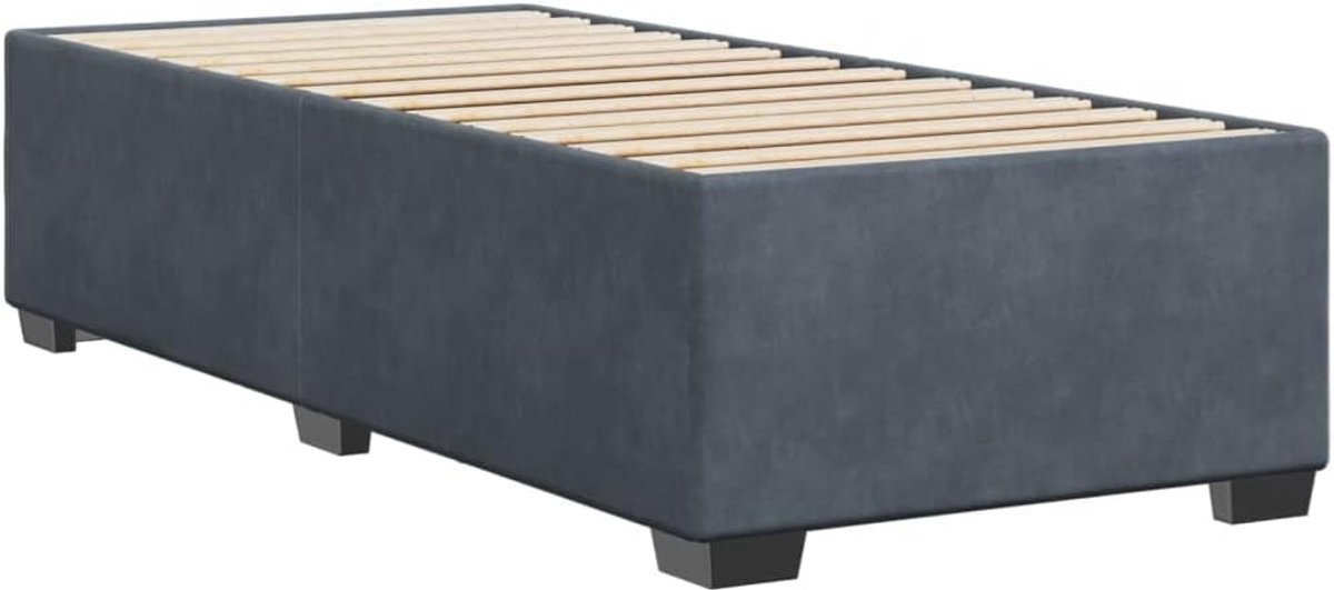 Donkergrijs fluwelen bedframe 80x200 cm voor een comfortabele nachtrust