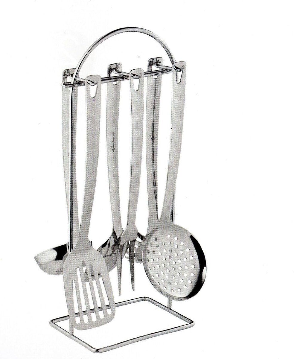 Lagostina Grancucina keukentools set 6-delig met staander - roestvrij staal