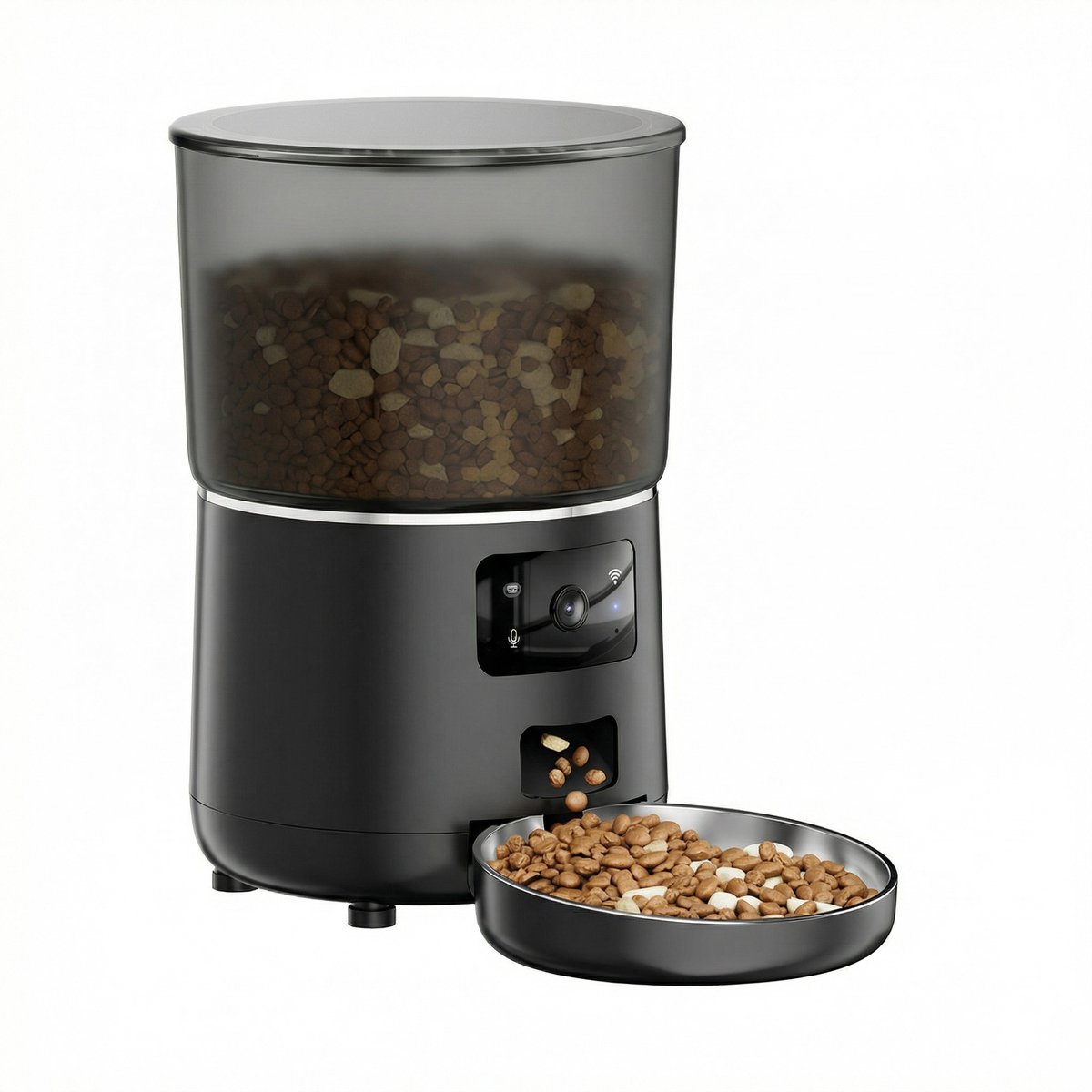 Kai Trade Automatische Voerbak Kat met Camera - 4.5L RVS Zwart - Kai Trade - €89,99