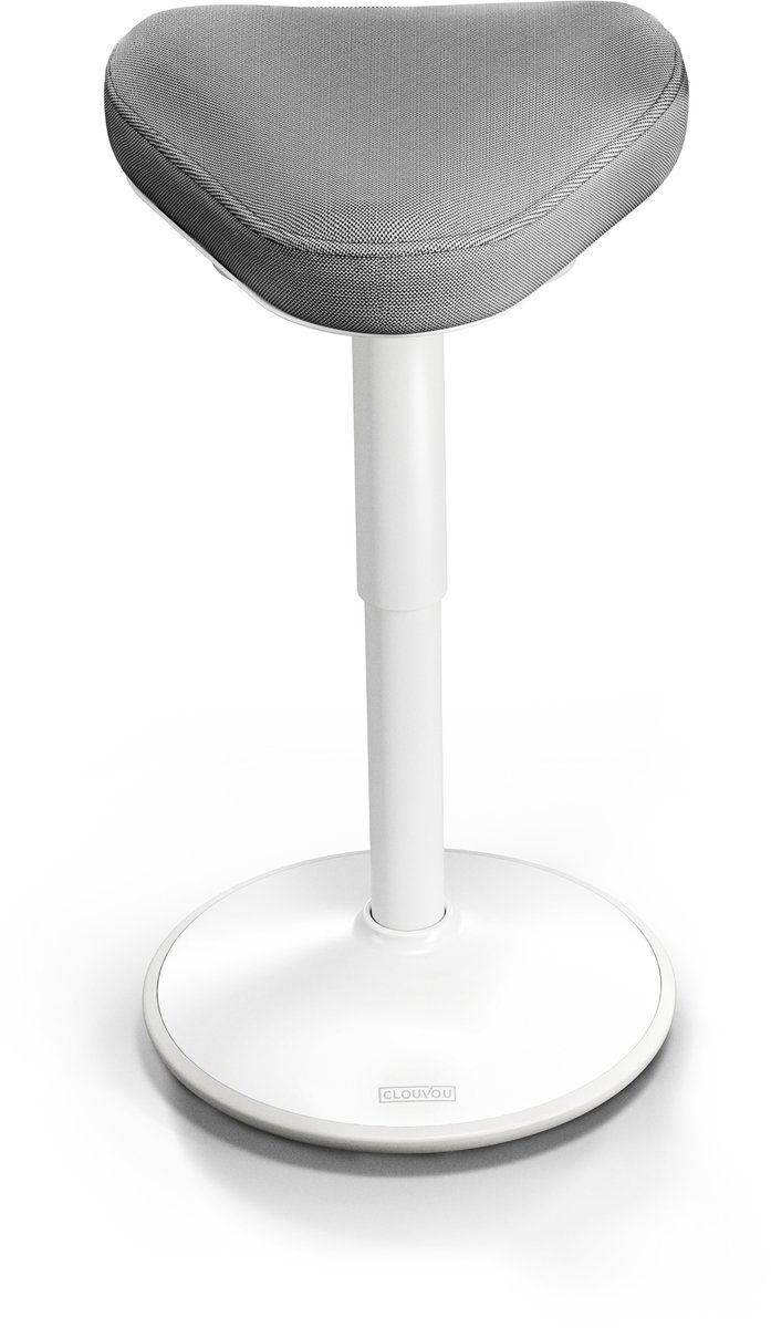 CLOUVOU Nexus Ergonomische Zadelkruk op Wielen - Traploos Verstelbaar 47–64 cm - Bureau Stoel met Handgrepen - Max. 125 kg - Munt