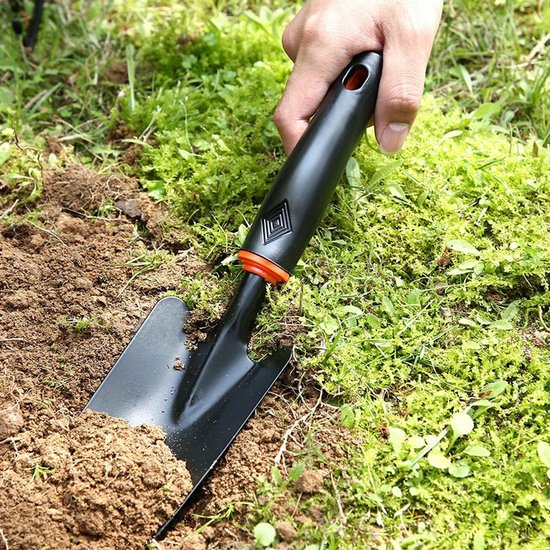 1 set(4 stuks) - Tuingereedschapset - Schoffels - Dubbele Tuinvork en Schoffel - Handgereedschap met Kunststof Steel voor Harken， Woelen en Oogsten in de Moestuin - Zwart van Merkloos	 — afbeelding 4