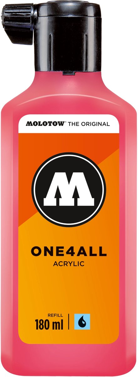 Molotow ONE4ALL™ - 180ml Neon Rood Fluo navul Inkt op acrylbasis