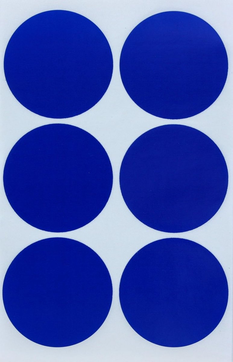 Ronde Blauwe Zelfklevende Etiketten 5 cm Permanent - 72 Stuks