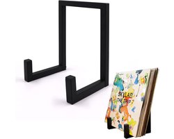 Vinyl Display Stand - Opbergrek - Boekstandaard - Bordenstandaard - Bordenhouder - Platenrek - Standaard - Steun - Bordenrek - Standaard - Houder - Voor CD & Meerdere Albums - Zwart