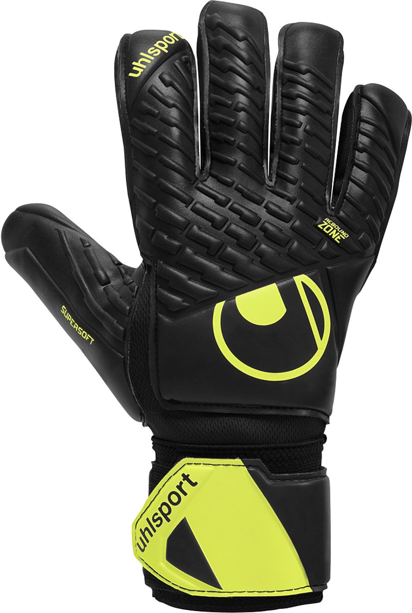 Uhlsport FM Supersoft HN Flex Frame Black Fluo Yellow Keepershandschoenen - Maat 9