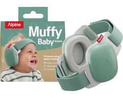 Alpine Muffy Baby Comfort (12-48 Maanden) - CE & ANSI Gecertificeerde Koptelefoon Baby - Verstelbare Gehoorbescherming Baby en Kinderen - Unieke Hoofdband voor Veilige & Comfortabele Pasvorm - 24 dB Demping - Groen