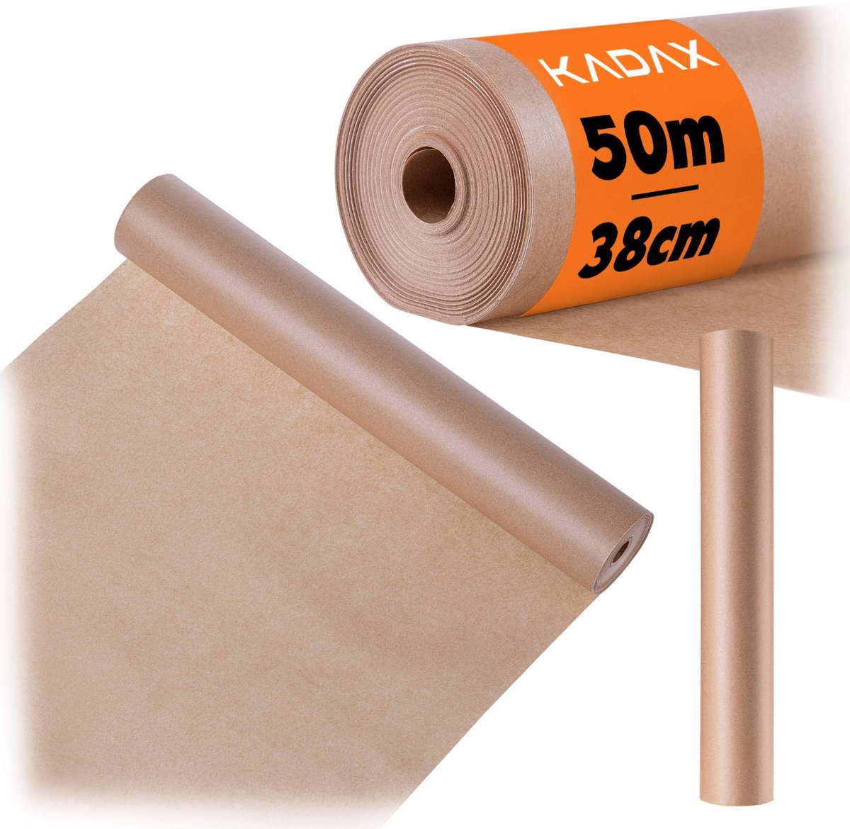 KADAX bakpapier op rol, 38 cm x 50 m, perkamentpapier met siliconencoating aan beide zijden, antiaanbak hittebestendig, bakpapier, bakaccessoires