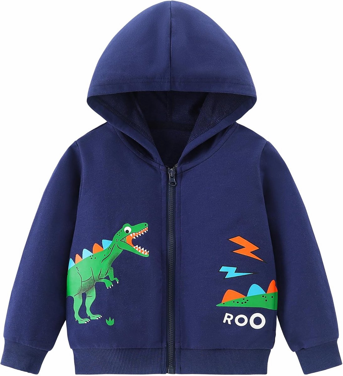 Dinosaurus Hoodie met Rits voor Jongens - Sweatshirt voor Kinderen 2-11 Jaar
