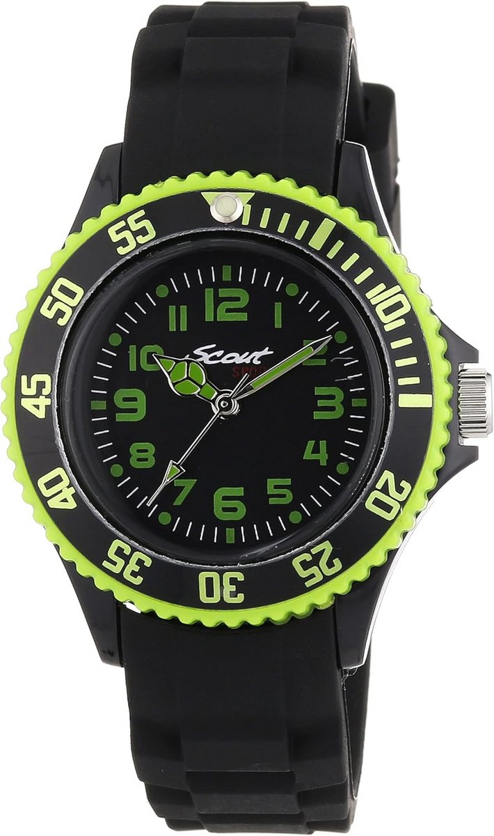 Kinderhorloge Analoge Quartz Zwart Siliconen Band