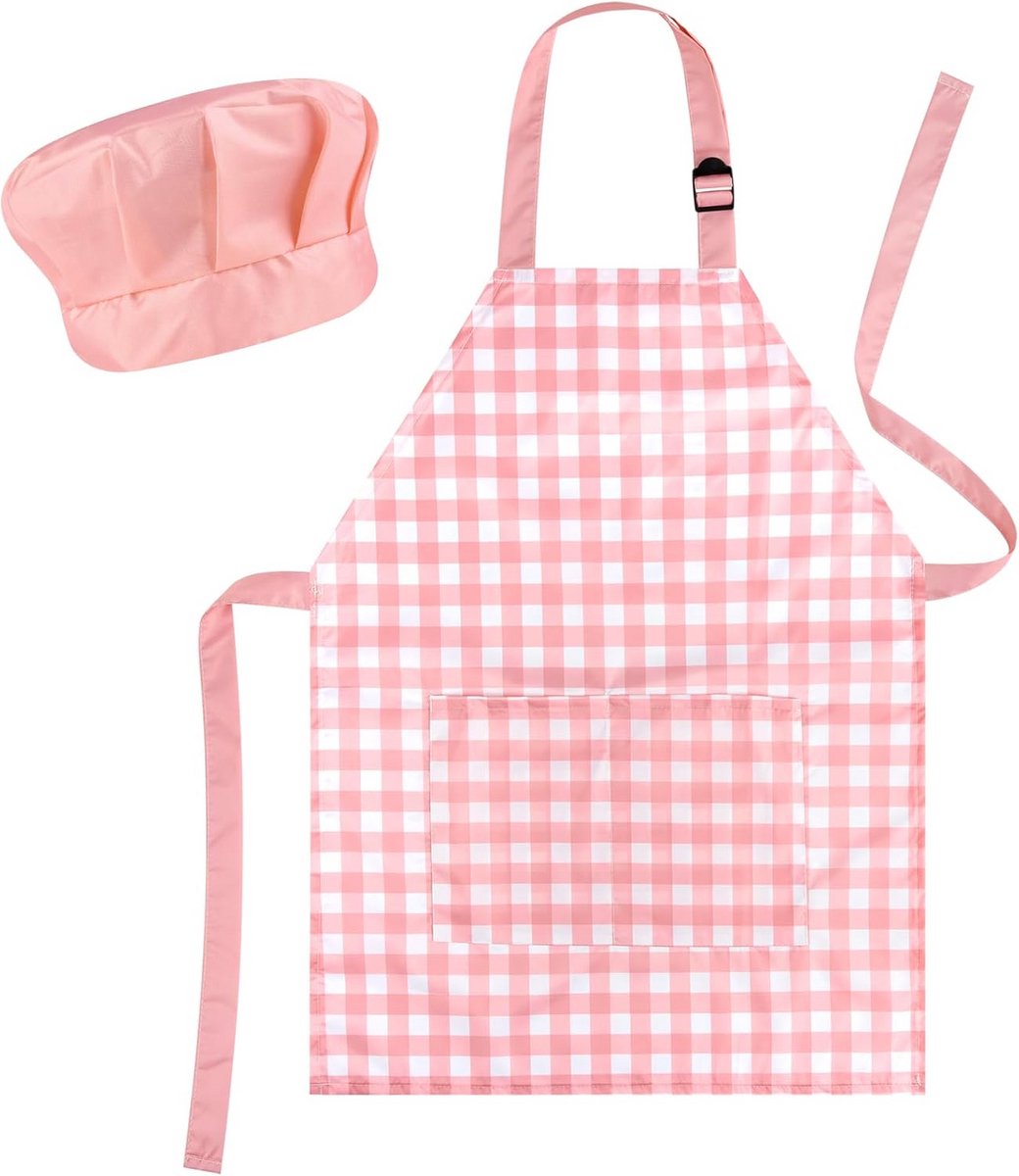 Kinder Schort en Koksmuts Set met Twee Zakken voor Koken en Bakken