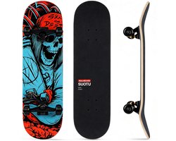 Suotu Skateboard - 80x20cm - ABEC-9 - 95A - schokabsorptie - Jongens - Meisjes - Volwassenen Skateboards