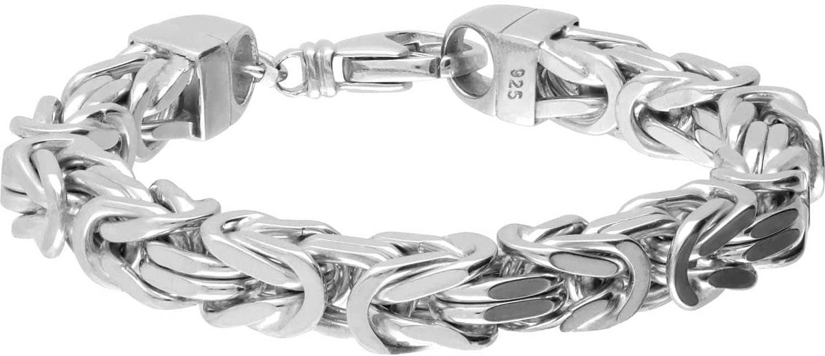 Heren Armband 925 Zilver Koningsschakel Hoogglans Gepolijst Karabijnsluiting