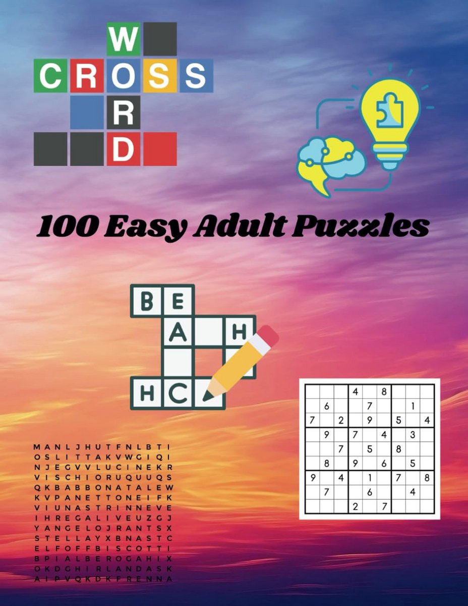 Rustgevende Puzzelboek voor Volwassenen: Woordzoeker, Sudoku en Meer
