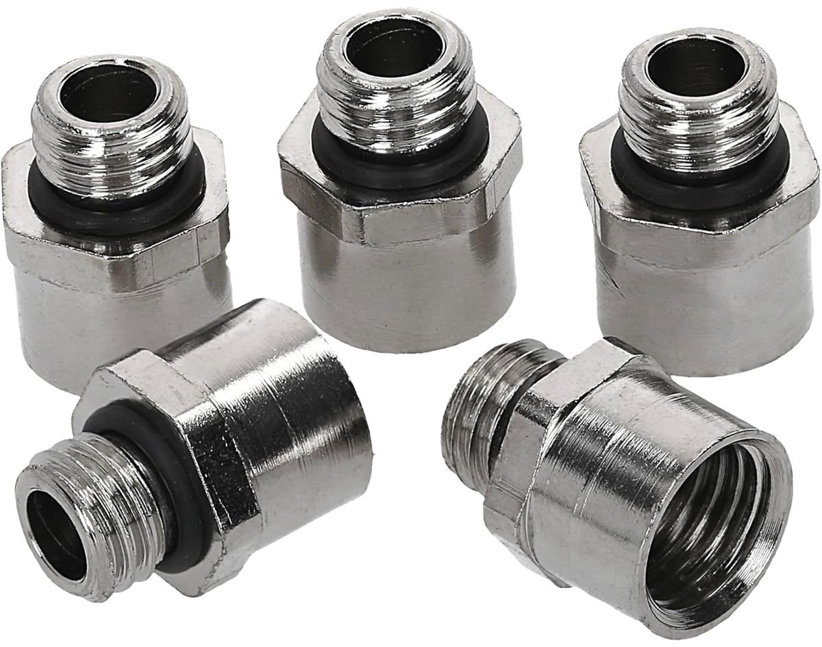 5 stuks Kalitec D5710120 verlengstukken met O-ring M10/M12 messing