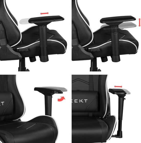 Speelstoel - Gaming stoel - Comfortabel gamen - Hoge dichtheid schuim - 56 x 55 x 135 cm - Zwart wit van Merkloos — afbeelding 3