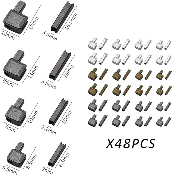 Metaal Ritssluitings Reparatieset 48 stuks 4 maten #3 #5 #8 #10 voor naaien vervangen knutselen van Merkloos — afbeelding 3