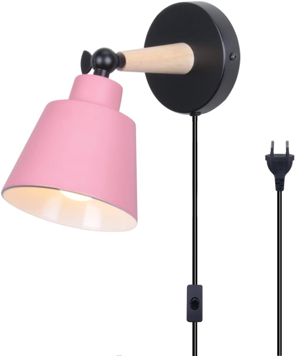 Wandlamp binnen E27 metaal hout modern decoratief sfeerverlichting slaapkamer woonkamer ha