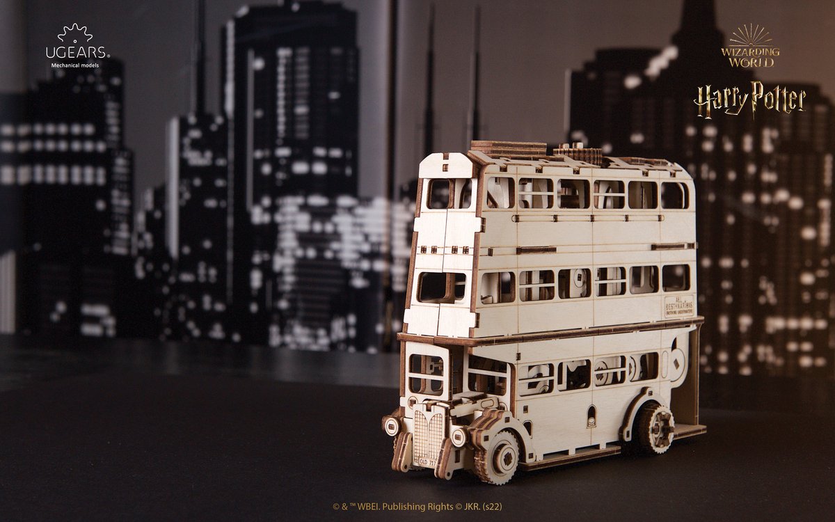 UGEARS 3D Modelbouw - The Knight Bus™ - Harry Potter™ - Mechanisch Bouwpakket Hout - Educatief Speelgoed — afbeelding 6