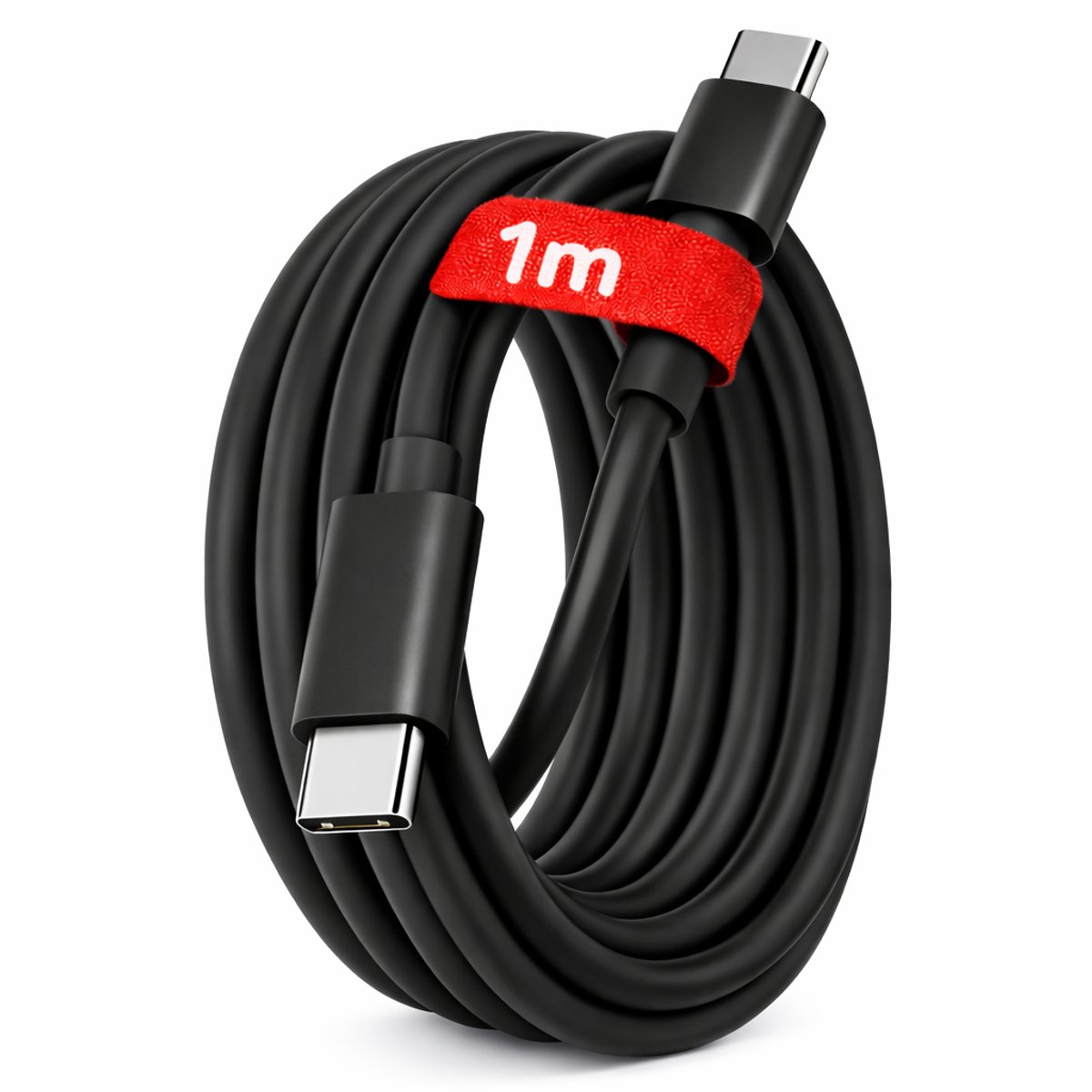 Adapie USB-C naar USB-C Kabel - 1 meter – Power Delivery – Geschikt voor Smartphone, Tablet en Laptop – Zwart