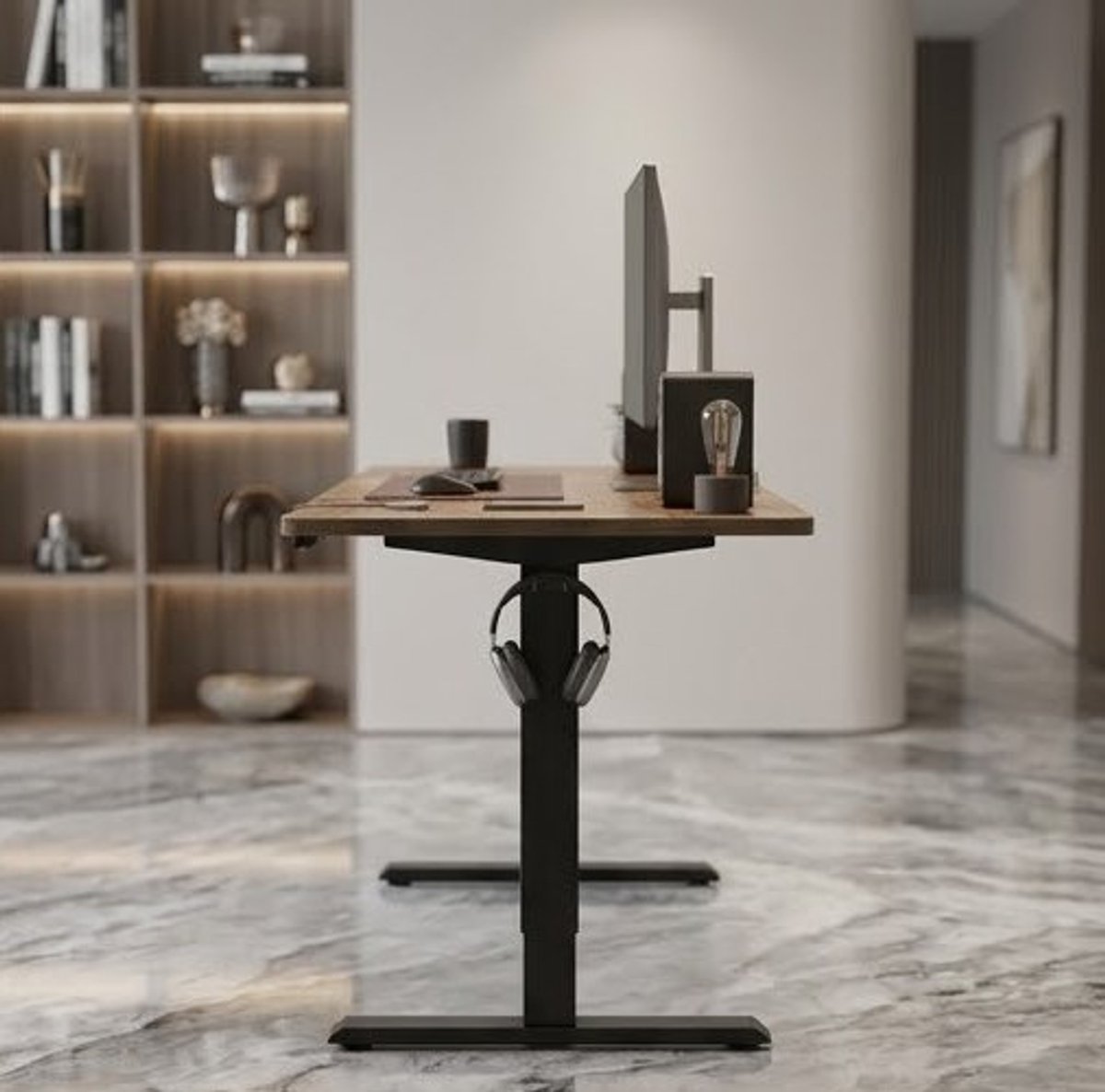 Ergonomisch Elektrisch In Hoogte Verstelbaar Bureau – Sta-Zit Bureau 120x60 cm met USB-A & USB-C Oplaadpoorten – Modern Thuiskantoor Bureau – Casa Serena – Casa Dorada