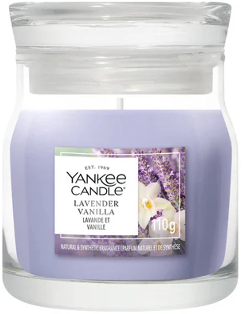 Yankee Candle Lavender Vanilla Small Jar Geurkaars - tot 30 branduren Paars