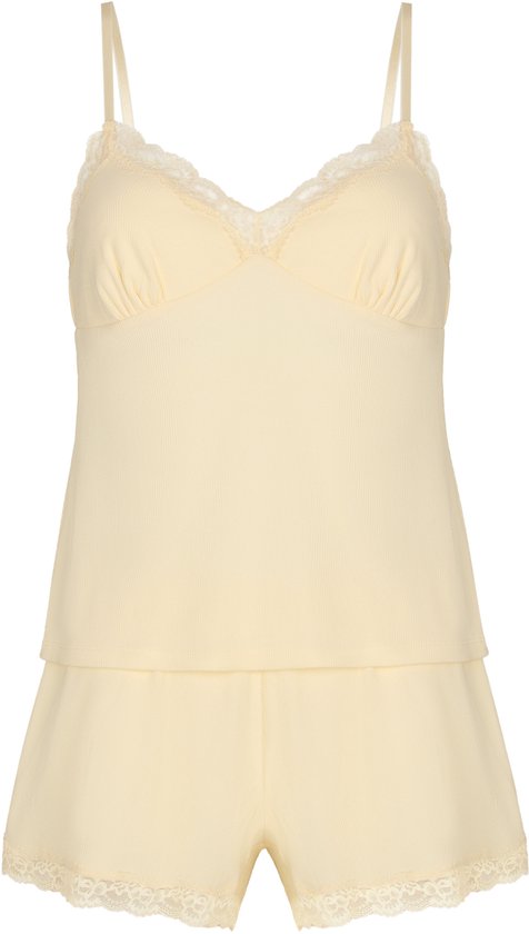 Hunkemöller Pyjama Set Jersey Kant Geel